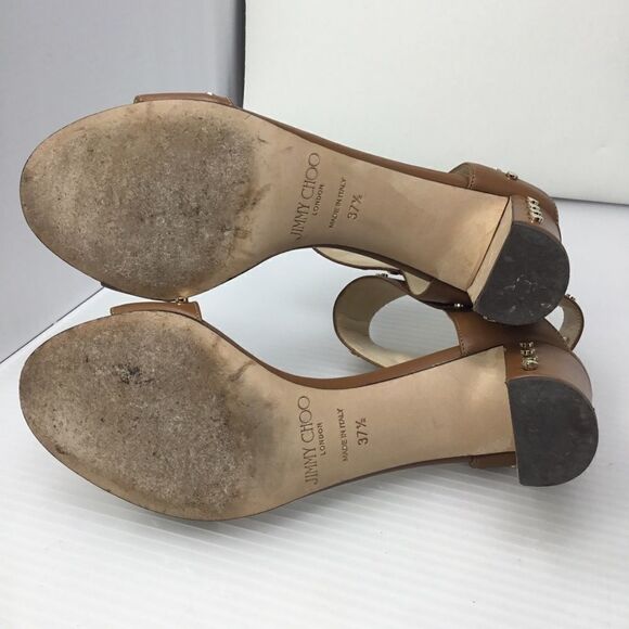 Jimmy Choo Brown Veto Studded Leather Sandals (B1) - Picture 6 of 8